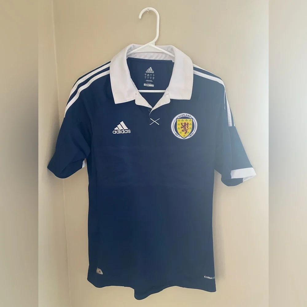 adidas Navy Scotland Football Jersey with White Accents - Picture 1 of 3